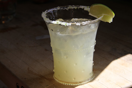 Margarita with salt and ice