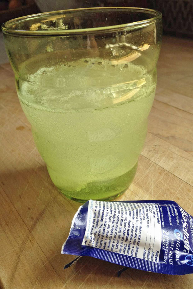 Alka seltzer and water