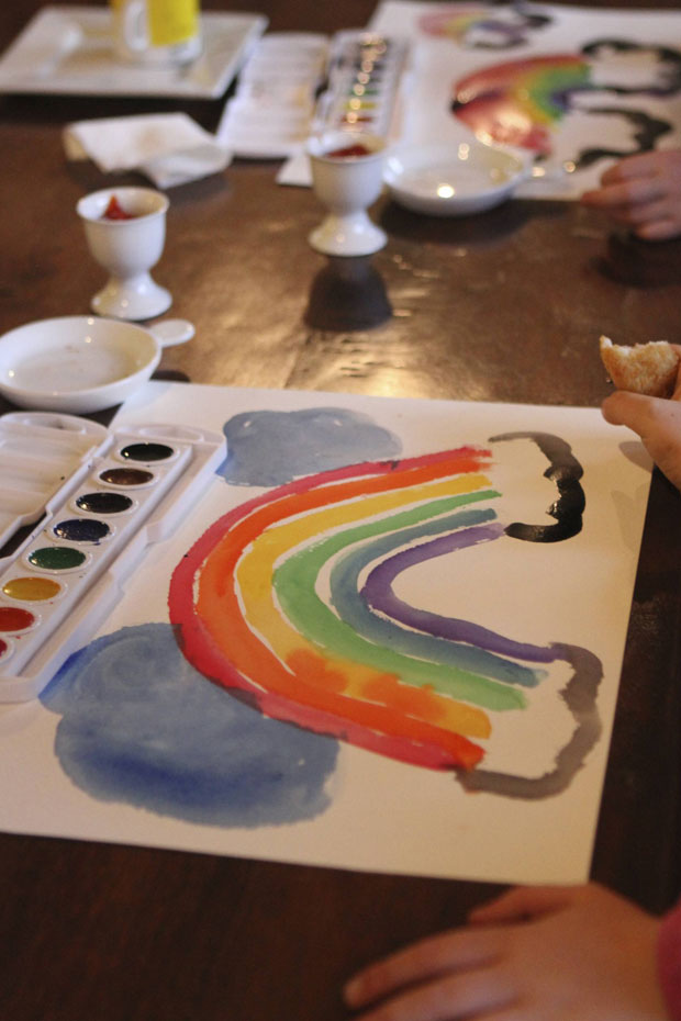 painting a rainbow