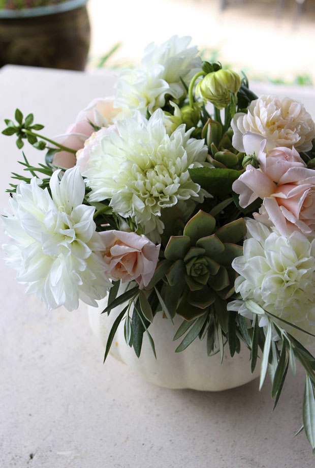 pumpkin and flowers