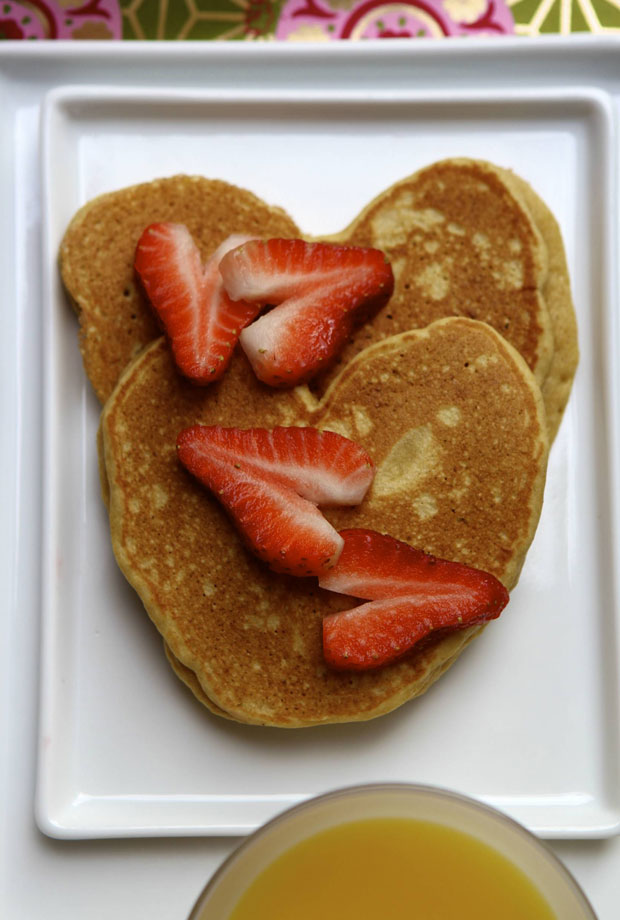 heart pancakes