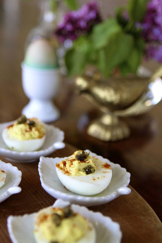 You Little Devil (Deviled Eggs with Fried Capers)
