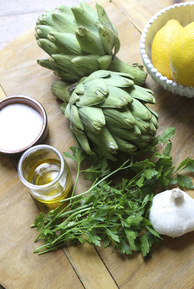 boiled artichokes